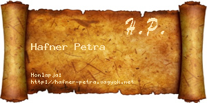 Hafner Petra névjegykártya